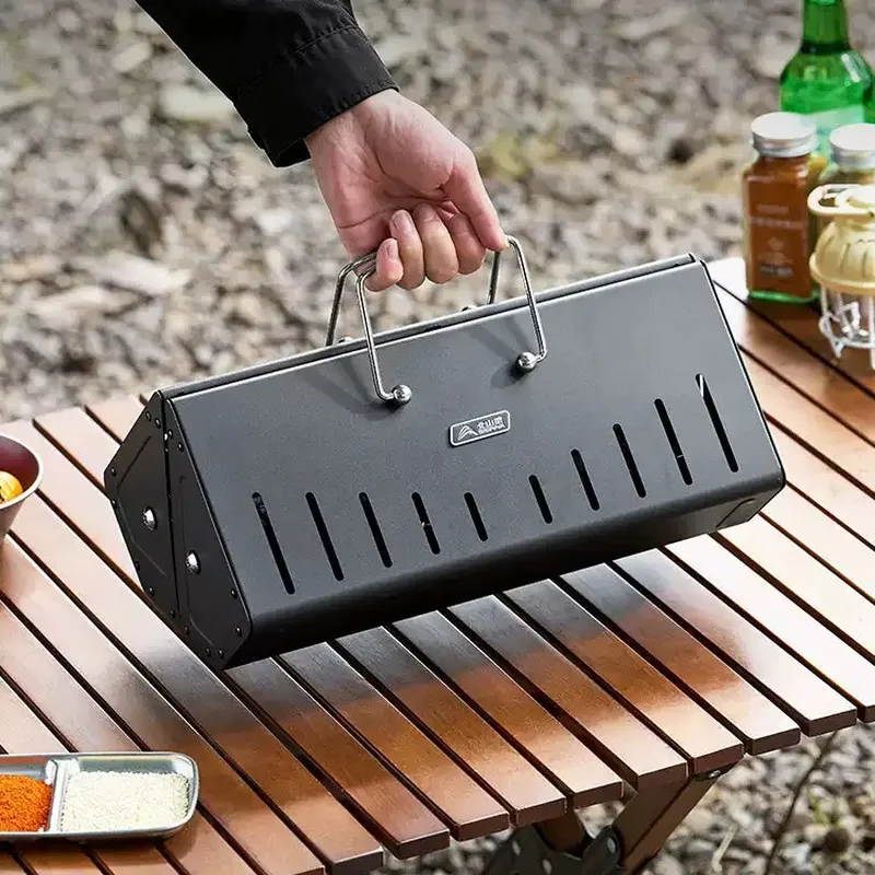 Outdoor Camping Grill - Portable Folding Wood Charcoal BBQ Grill