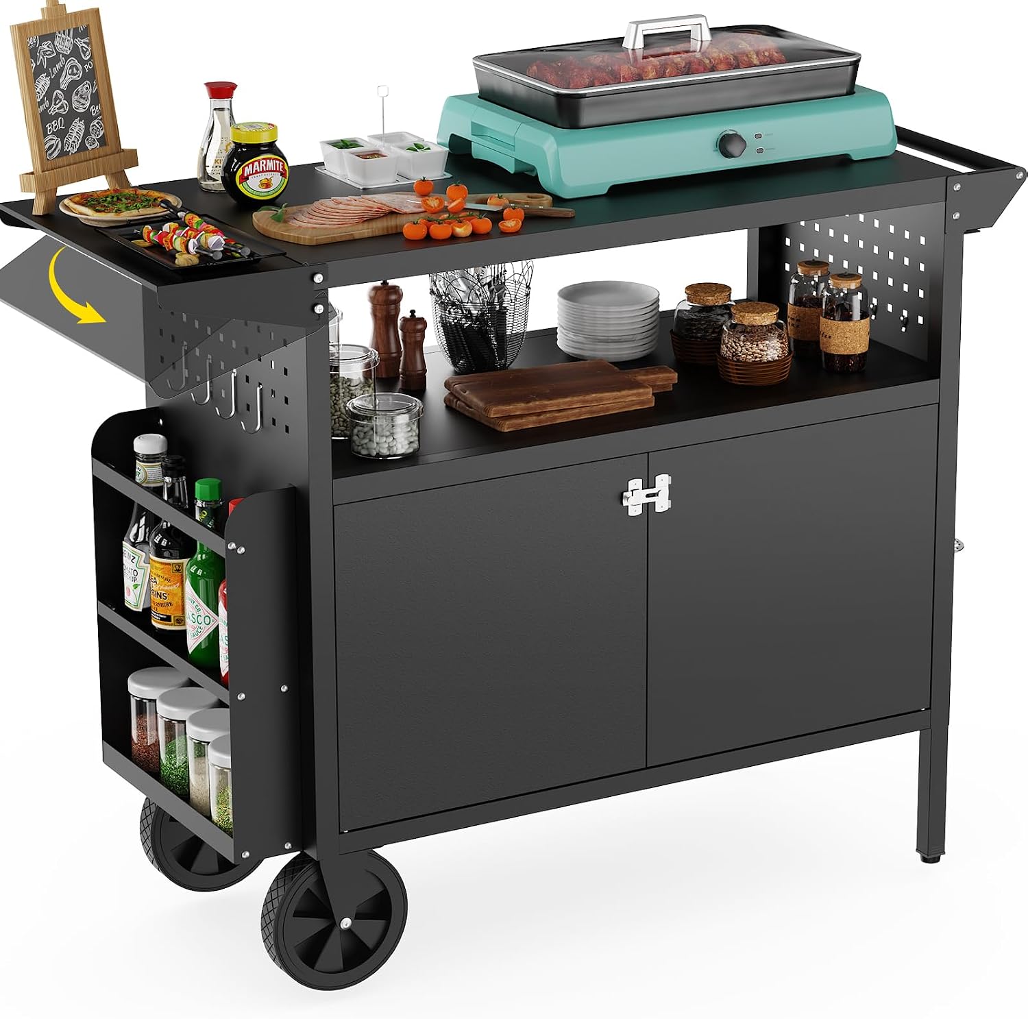 Outdoor Grill Cart Table With  - Outdoor Camping Grill 评论和价格