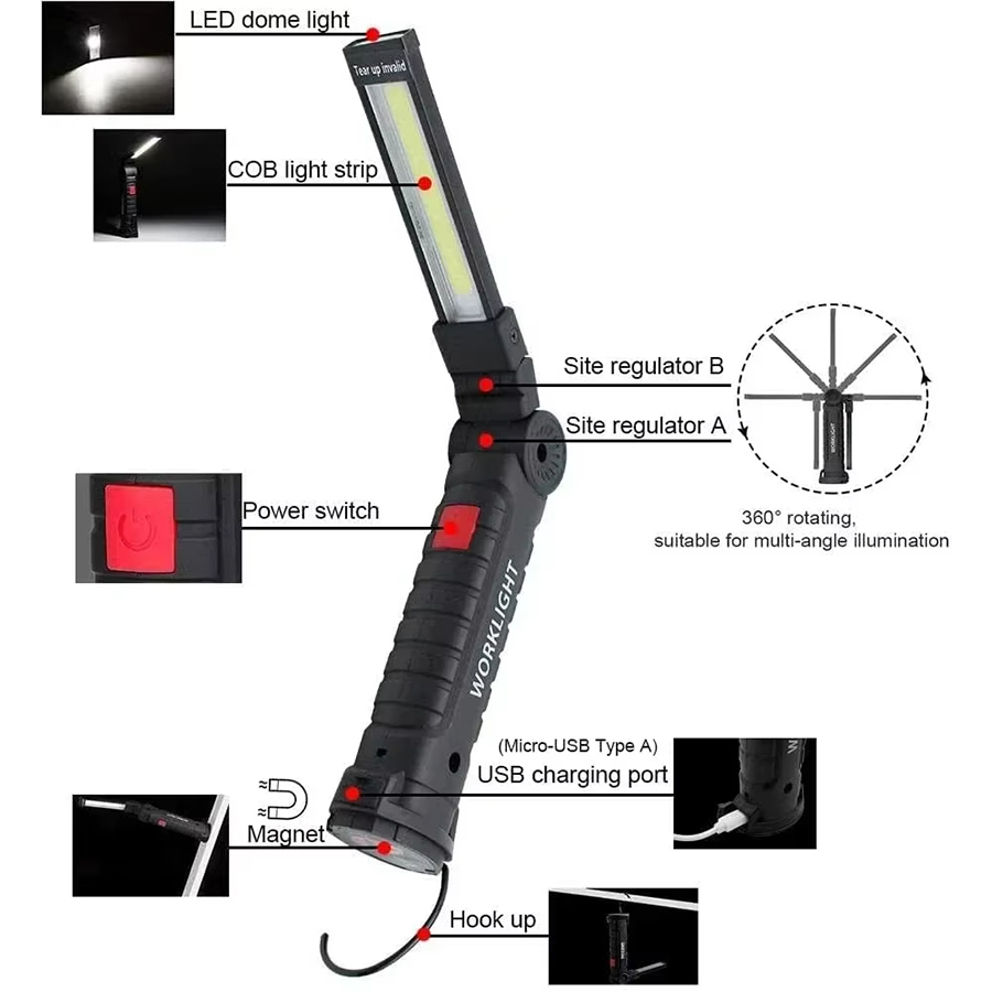 Portable LED Flashlight with M - Outdoor Camping Glamping 评论和价格
