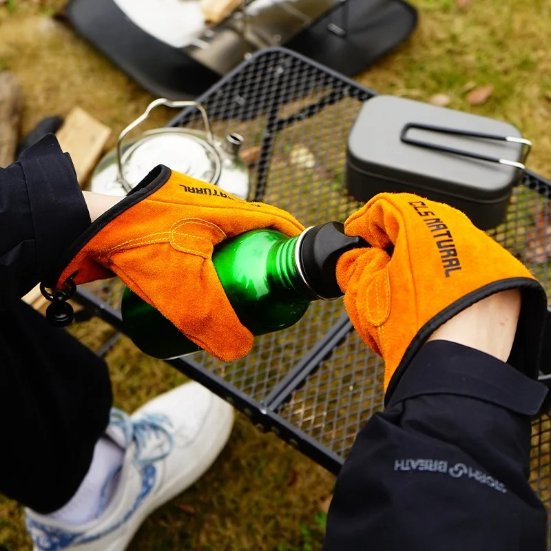 Heat Resistant BBQ Gloves Cowh - Outdoor Camping Grill 评论和价格