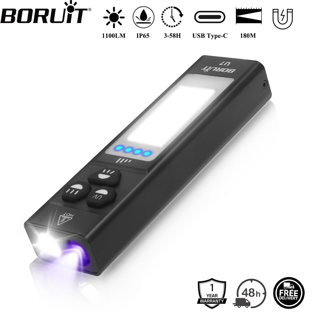 BORUiT U7 UV LED EDC Flashligh - Outdoor Camping Glamping 评论和价格