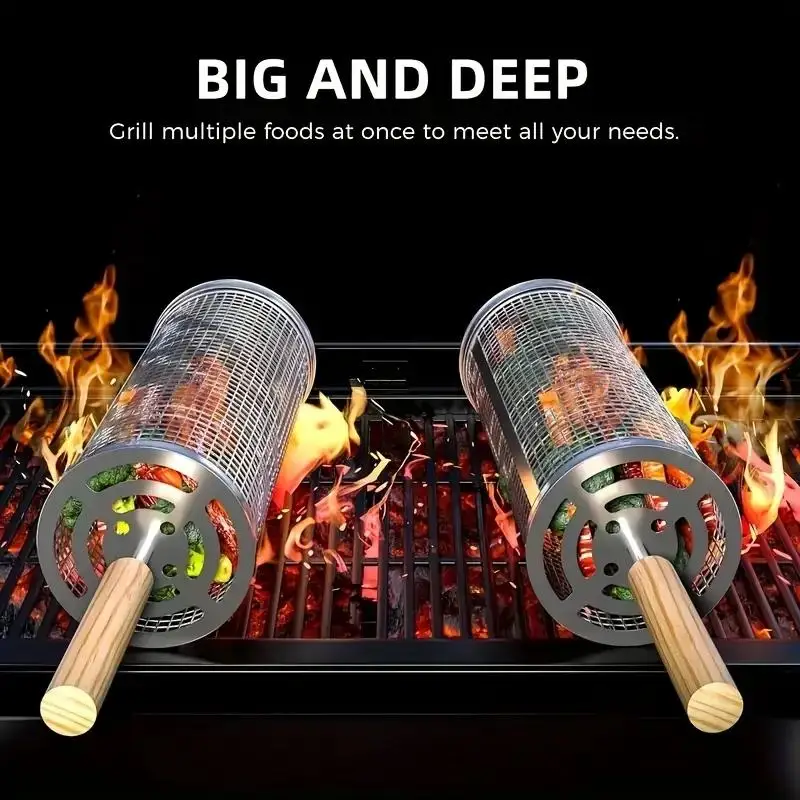 Stainless Steel BBQ Grill Bask - Outdoor Camping Grill 评论和价格