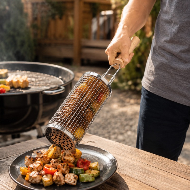 Round Barbecue Grill Basket Se - Outdoor Camping Grill 评论和价格
