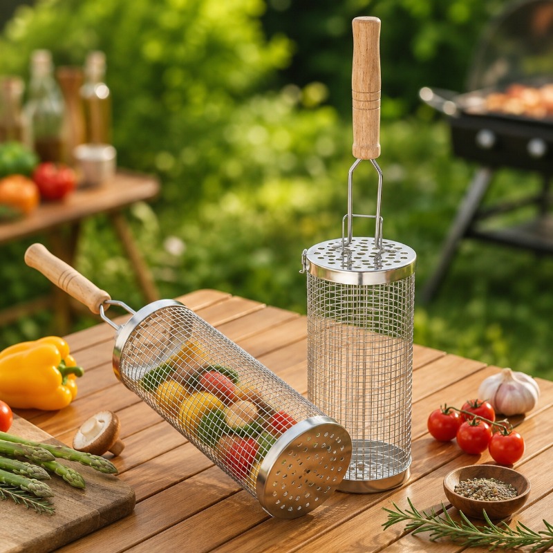 Round Barbecue Grill Basket Se - Outdoor Camping Grill 评论和价格