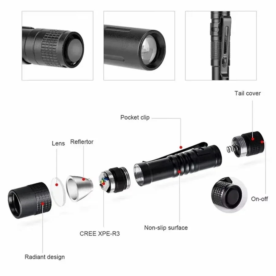 1-4PCS Mini Portable LED Pen L - Outdoor Camping Decor 评论和价格