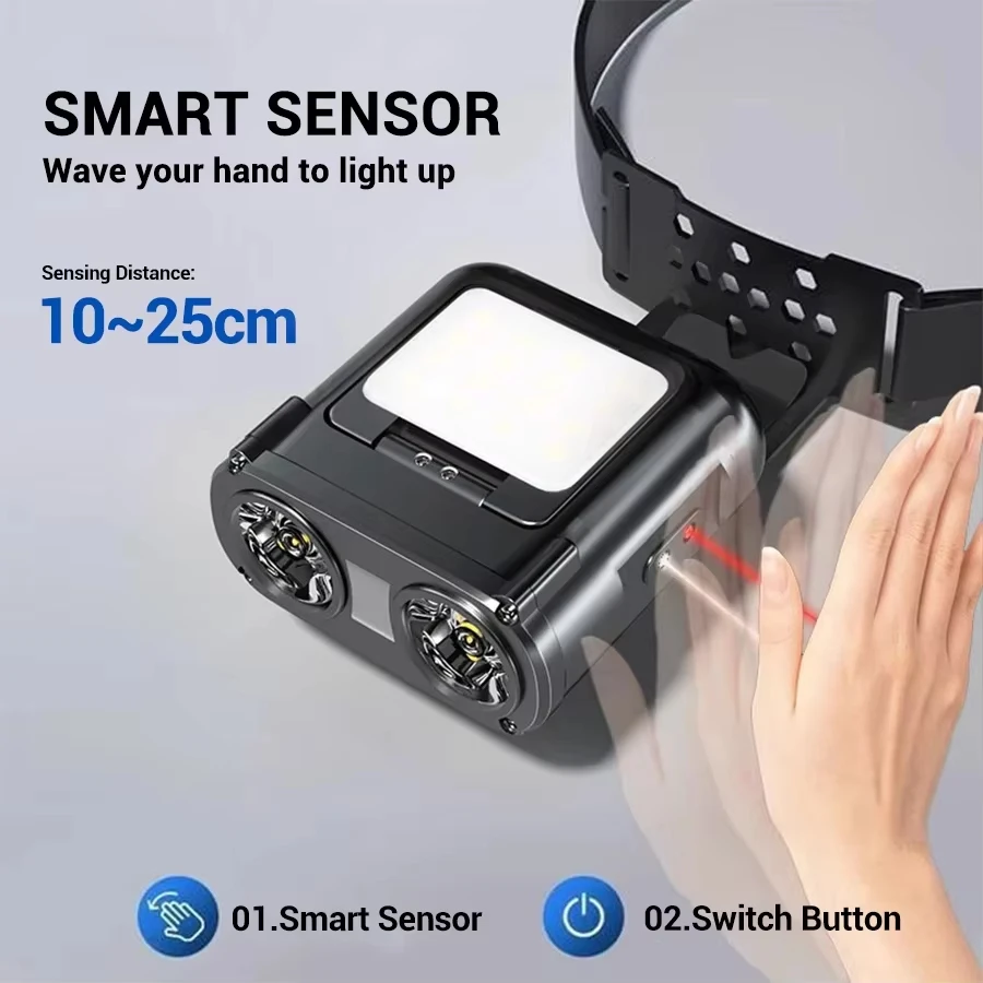 Sensor COB LED Headlamp Cap Cl - Outdoor Camping Glamping 评论和价格